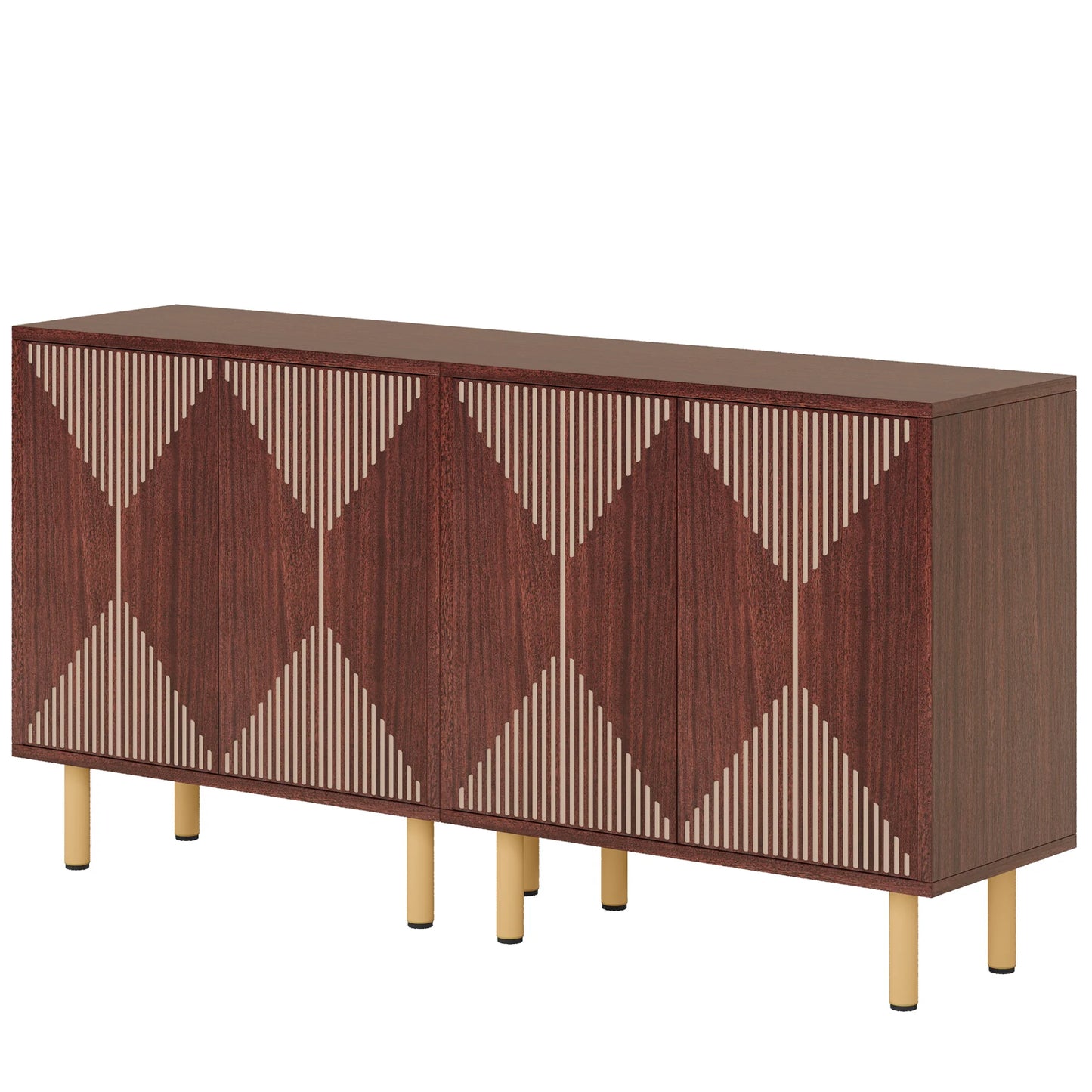 59" Tribesigns Modern Natural Storage Cabinet; Freestanding Floor Cabinet - Loft&Timber