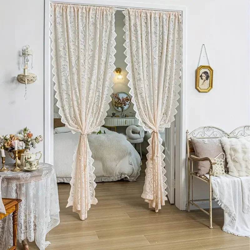 1pc elegant phoenix tail lace chiffon curtain - Loft&Timber