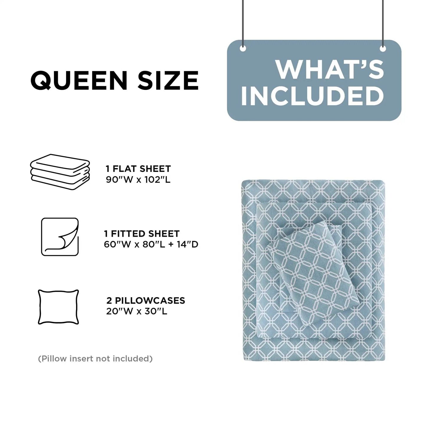 Queen Size Bed Sheets Set, 4-Piece Cozy Cotton Flannel Sheets Set Queen - Loft&Timber