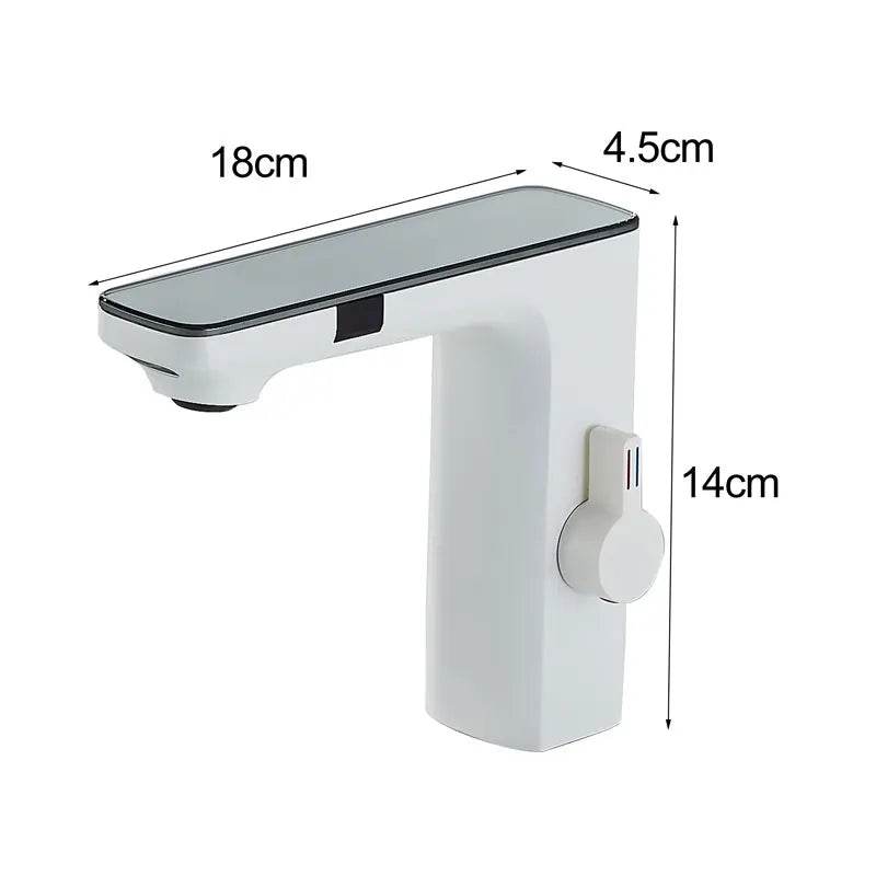 White Smart Daul Sensor Bathroom Basin Faucet - Loft&Timber