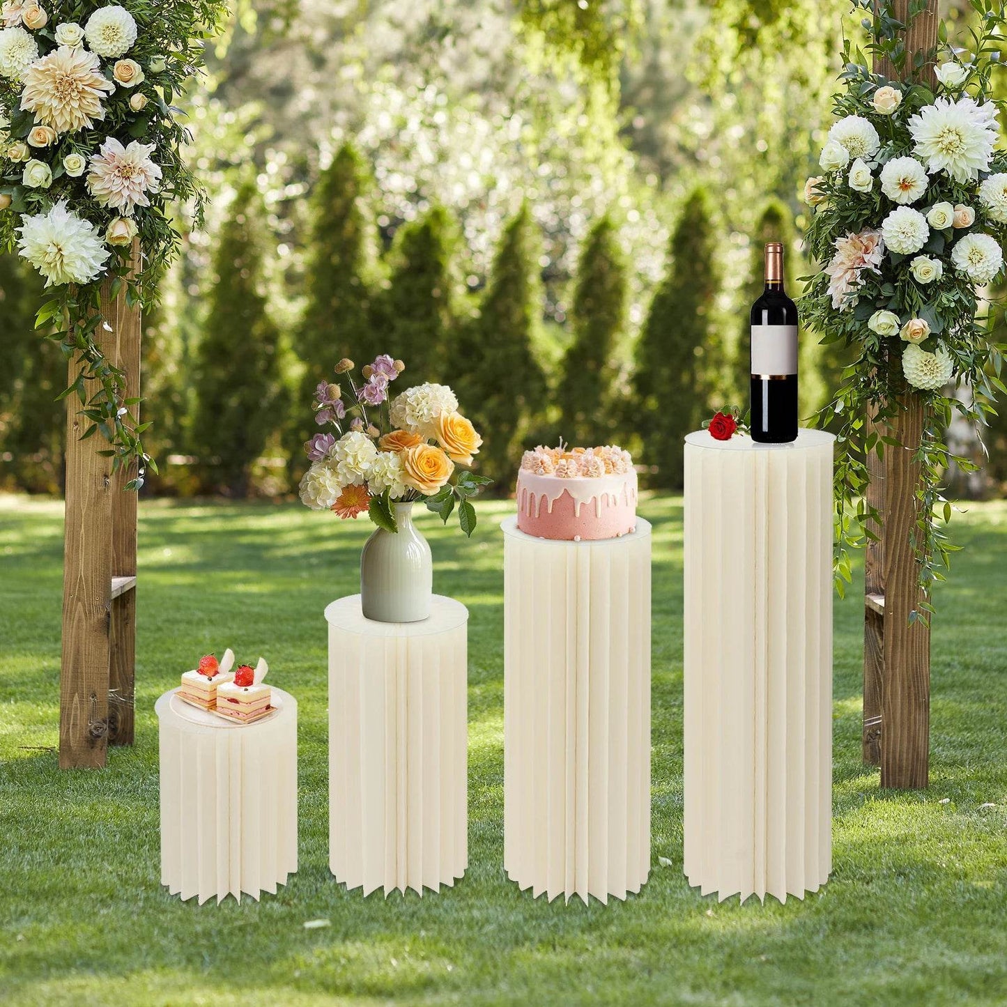 4Pcs Foldable Cardboard Flower or cake Stand (40+60+80+100cm) - Loft&Timber