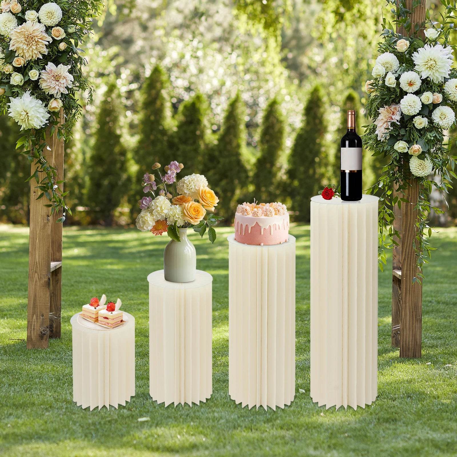 4Pcs Foldable Cardboard Flower or cake Stand (40+60+80+100cm) - Loft&Timber