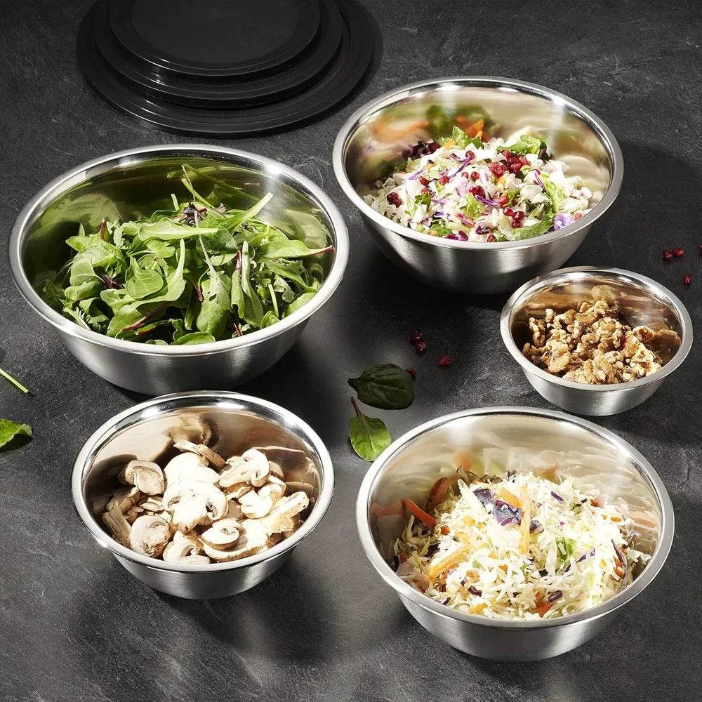 Stainless Steel Mixing Bowl Set, 10 Piece - Loft&Timber