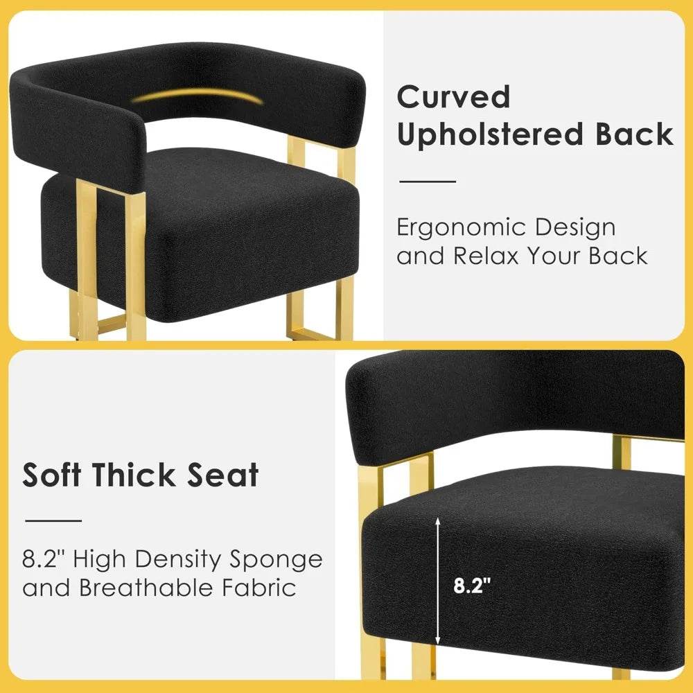 Modern Black and Gold Accent Chair Set of 2 - Loft&Timber