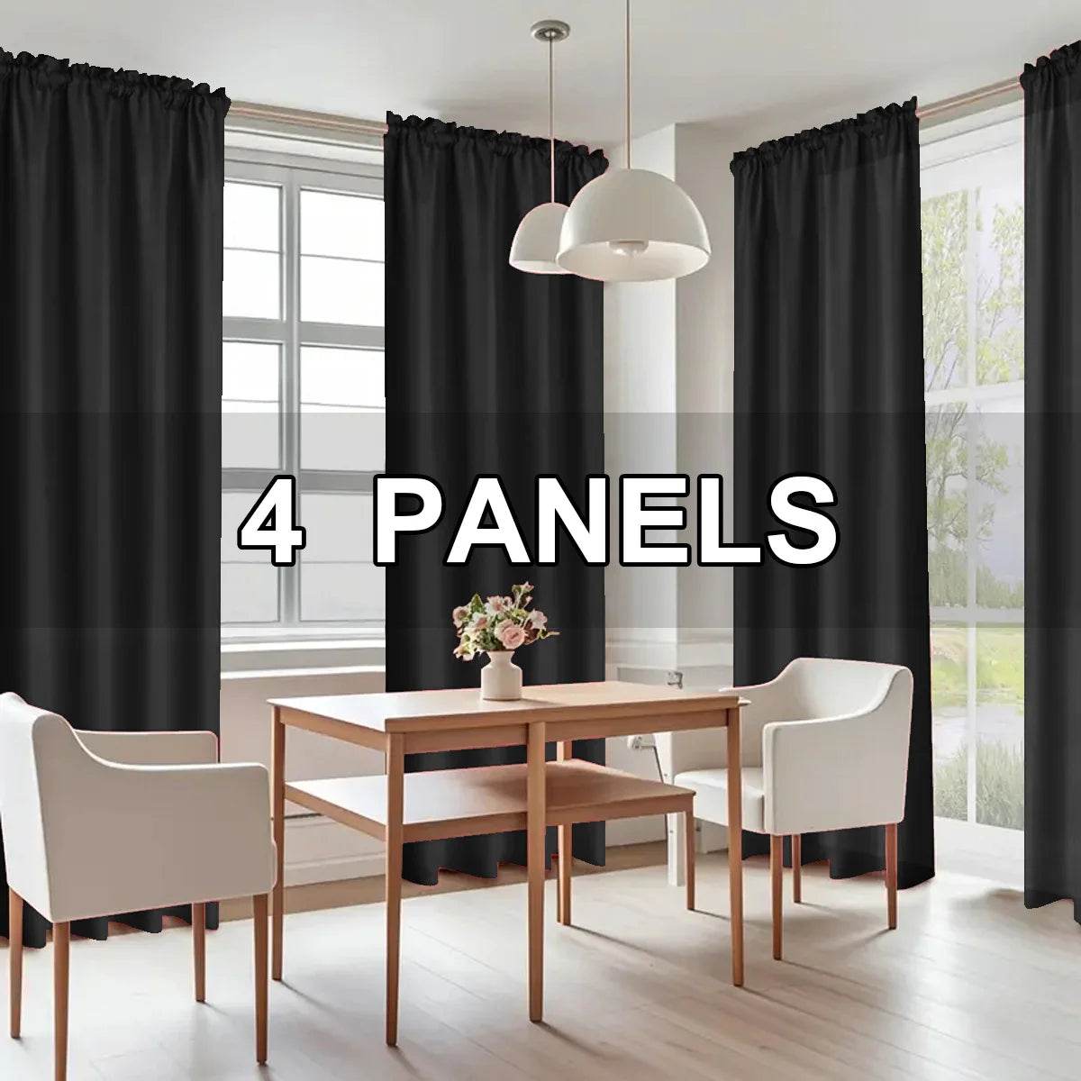 4pcs Light Filtering Curtains - Elegant Colour Fade-Resistant Polyester with Rod Pocket Design - Loft&Timber