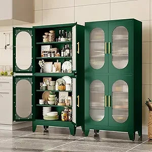 73" H Metal Tall Arched Pantry Cabinet - Loft&Timber