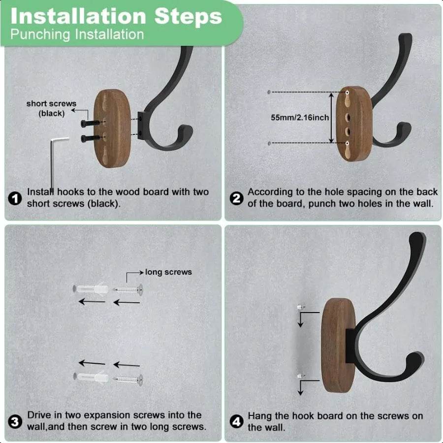 Key & Coat 4 Pack Wall Mount - Loft&Timber