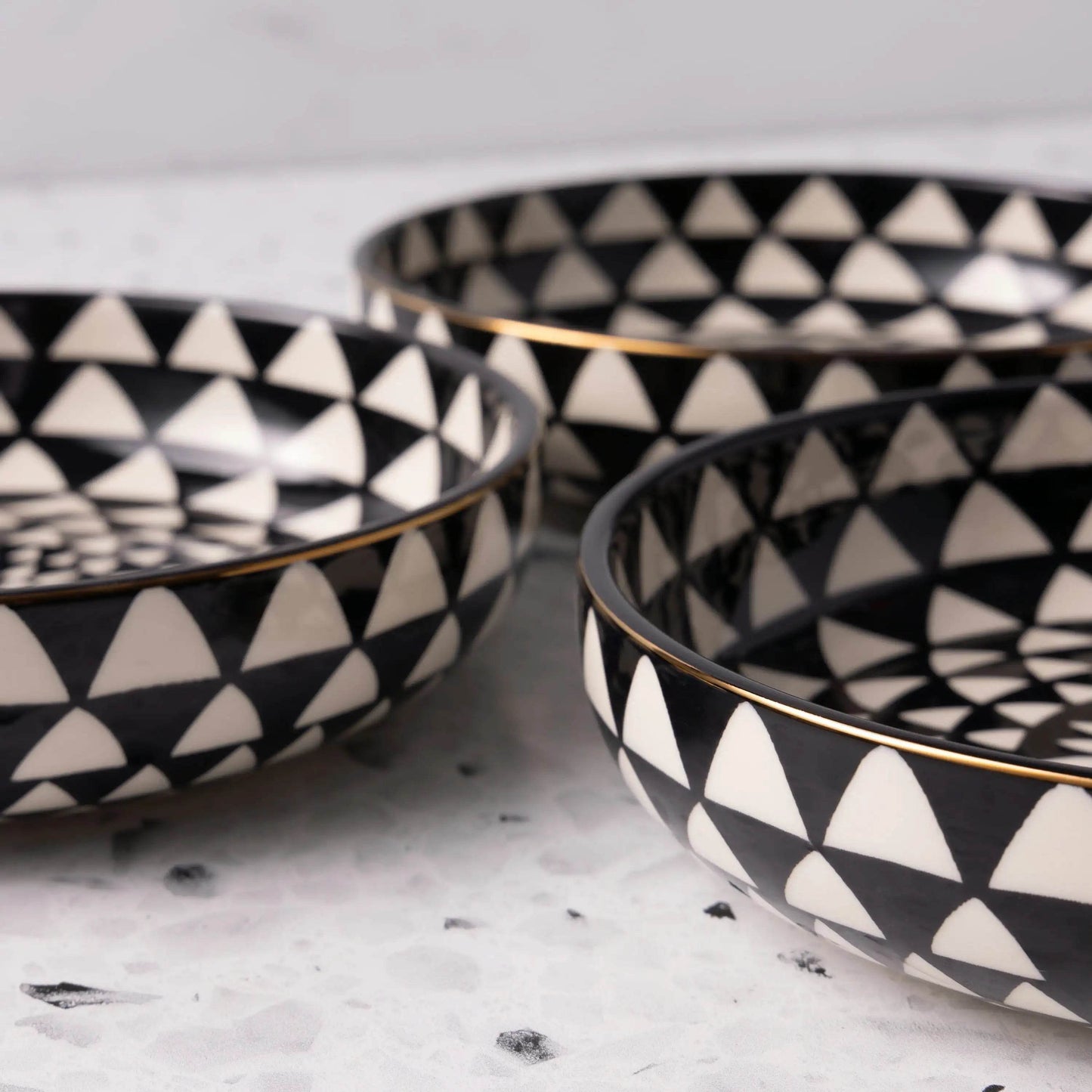 Premium Black White Ceramic Bowls 4-Pack - Loft&Timber