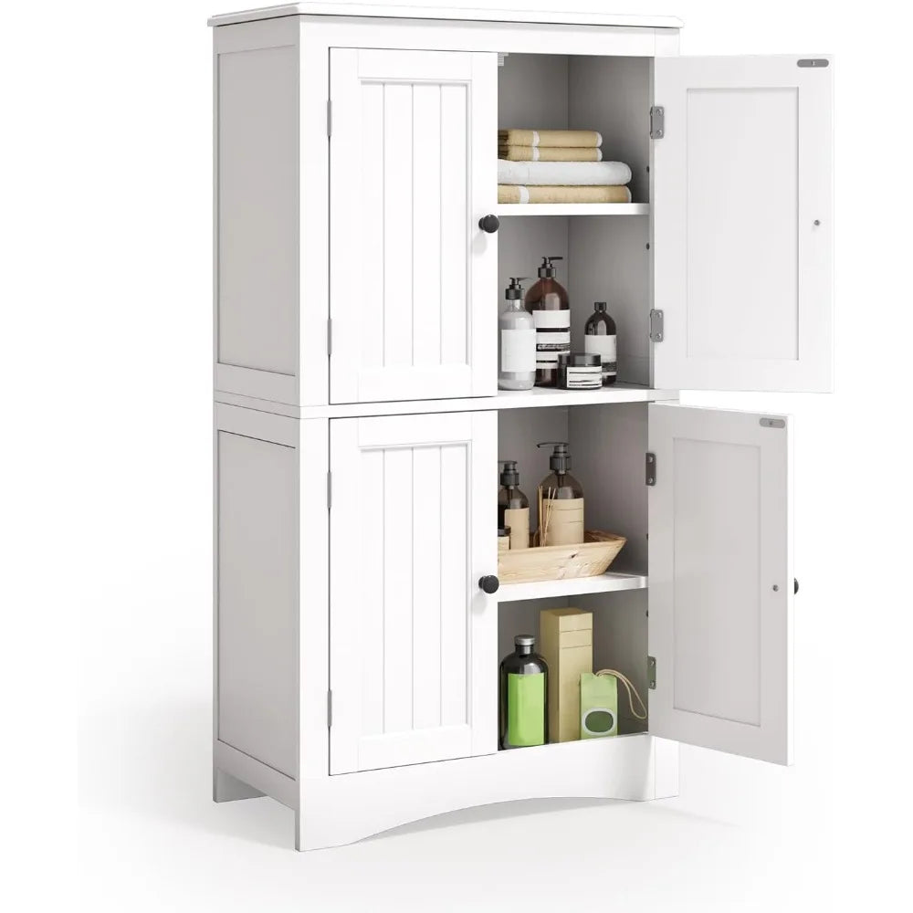 43" Kitchen Pantry Cabinet Storage with Adjustable Shelves and 4 Magnetic Doors - Loft&Timber