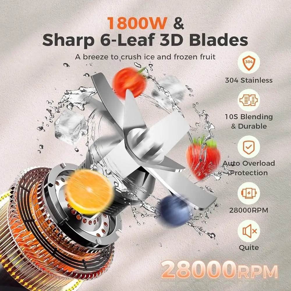 Professional Kitchen Blender Smoothie Maker 1800W High-Speed - Loft&Timber