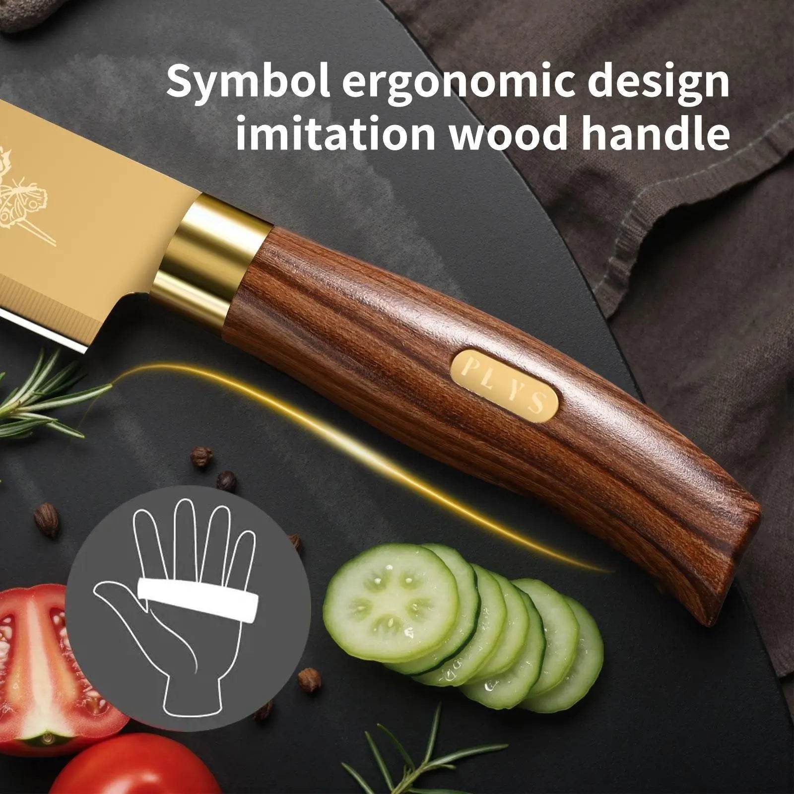 Luxury Gold Kitchen Knife Set - 4-Piece Stainless Steel Blades - Loft&Timber