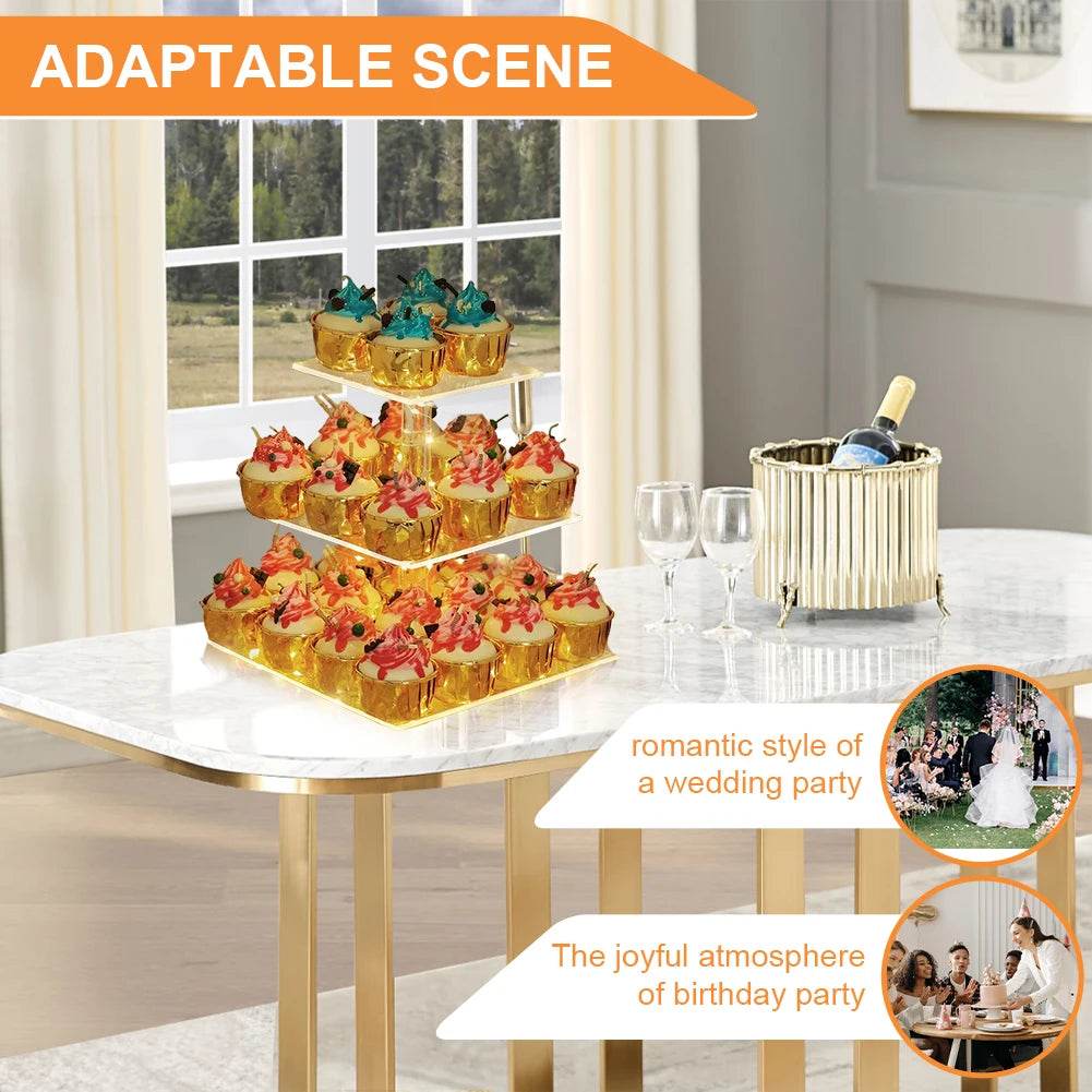 3/4 Tier Acrylic Cupcake Display Stand - Loft&Timber