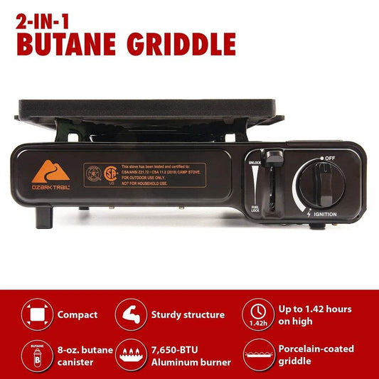 2 in 1 Butane Griddle 7650 BTU - Loft&Timber