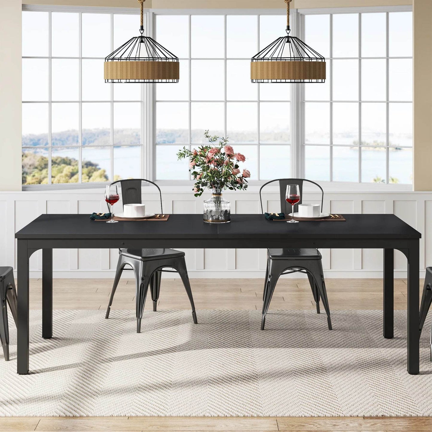 Tribesigns Dining Table for 6-8 People, 200cm - Loft&Timber