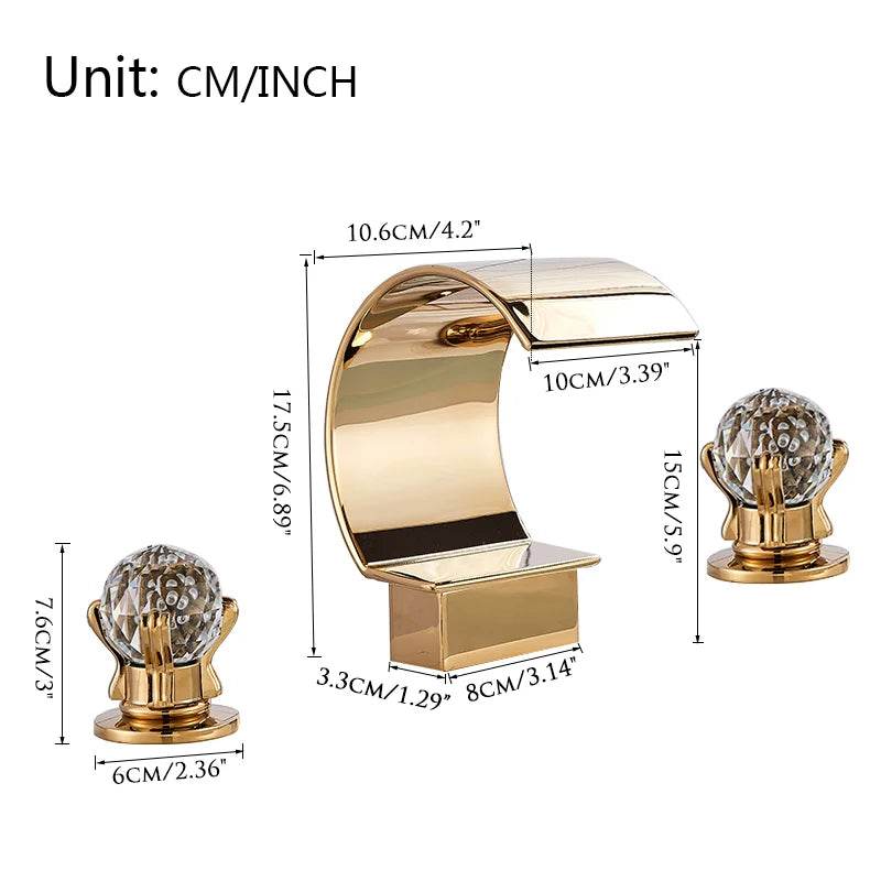 Senlesen Luxury Golden Waterfall Basin Faucet - Loft&Timber