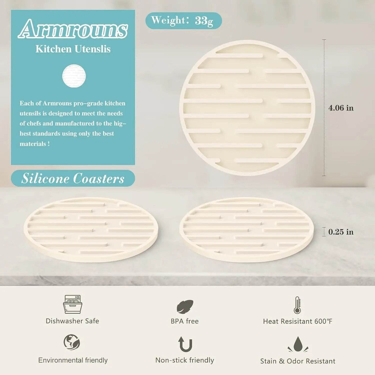 Silicone Coasters for Drinks - Loft&Timber