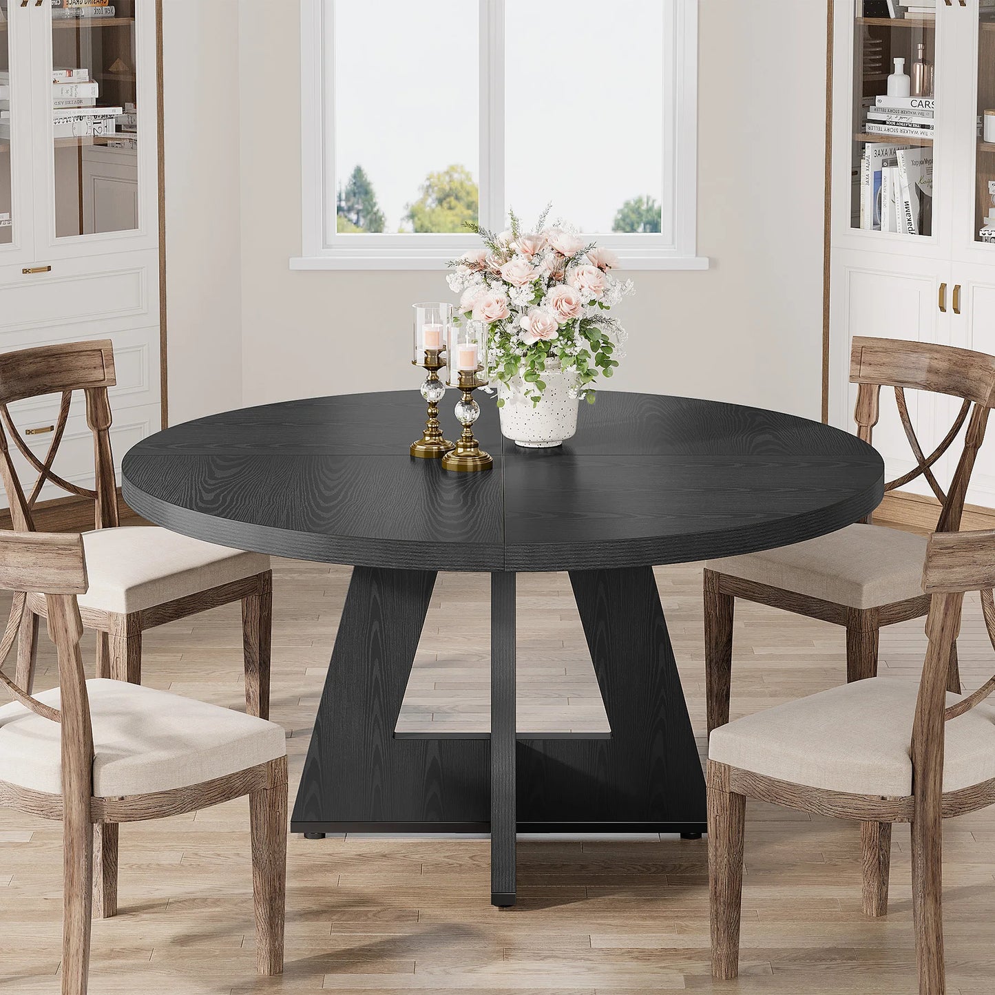 Tribesigns Round Dining Table for 4, 47" - Loft&Timber