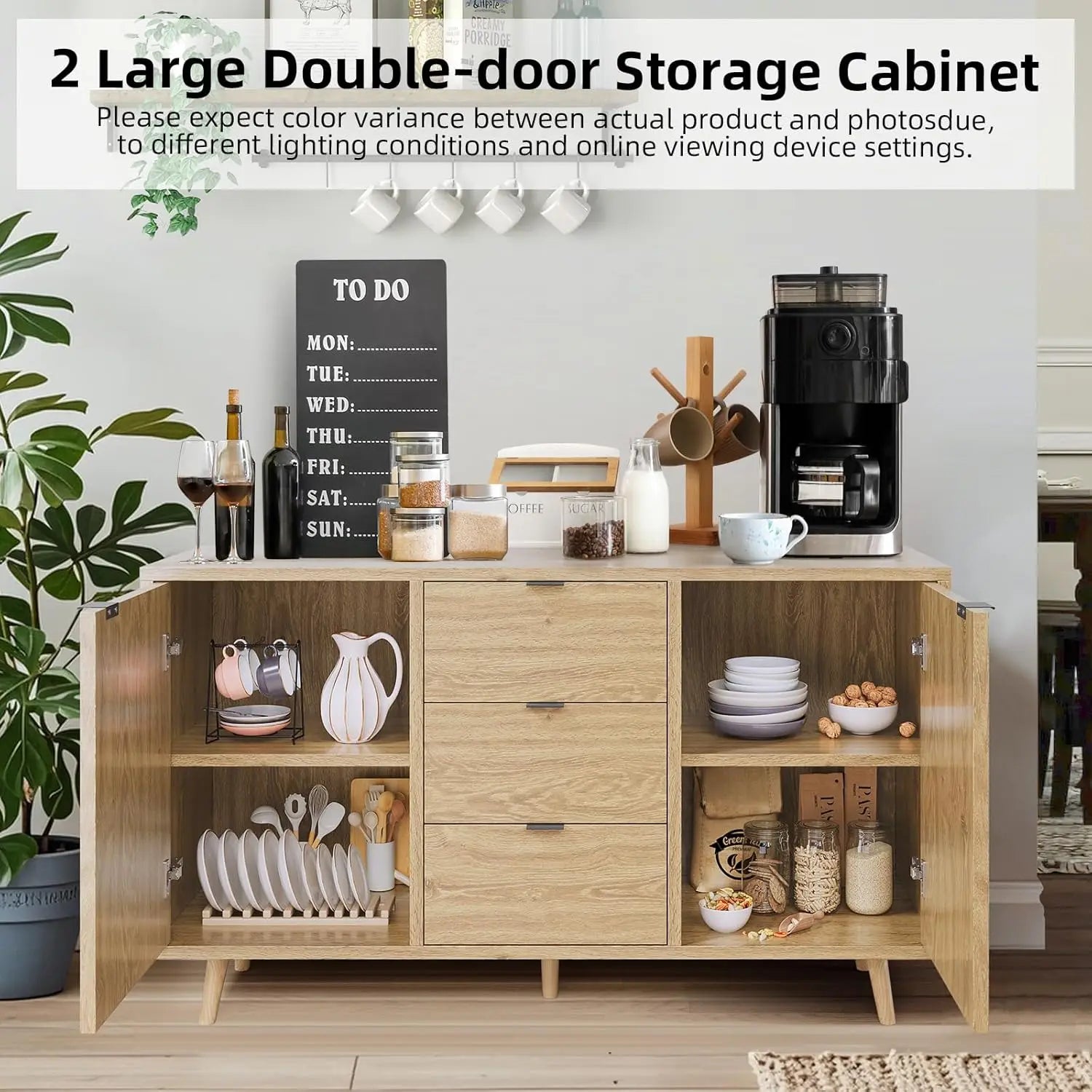 47" Storage Cabinet with 3 Drawers and 2 Doors - Loft&Timber