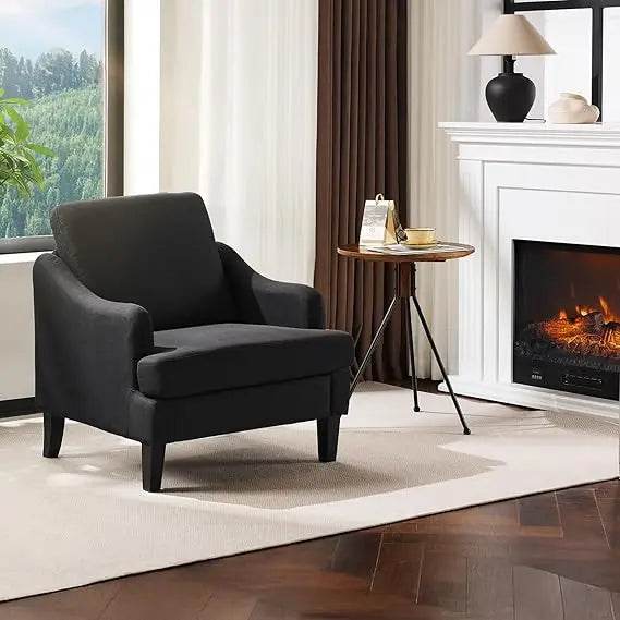 Linen Fabric Accent Chair Grey - Loft&Timber