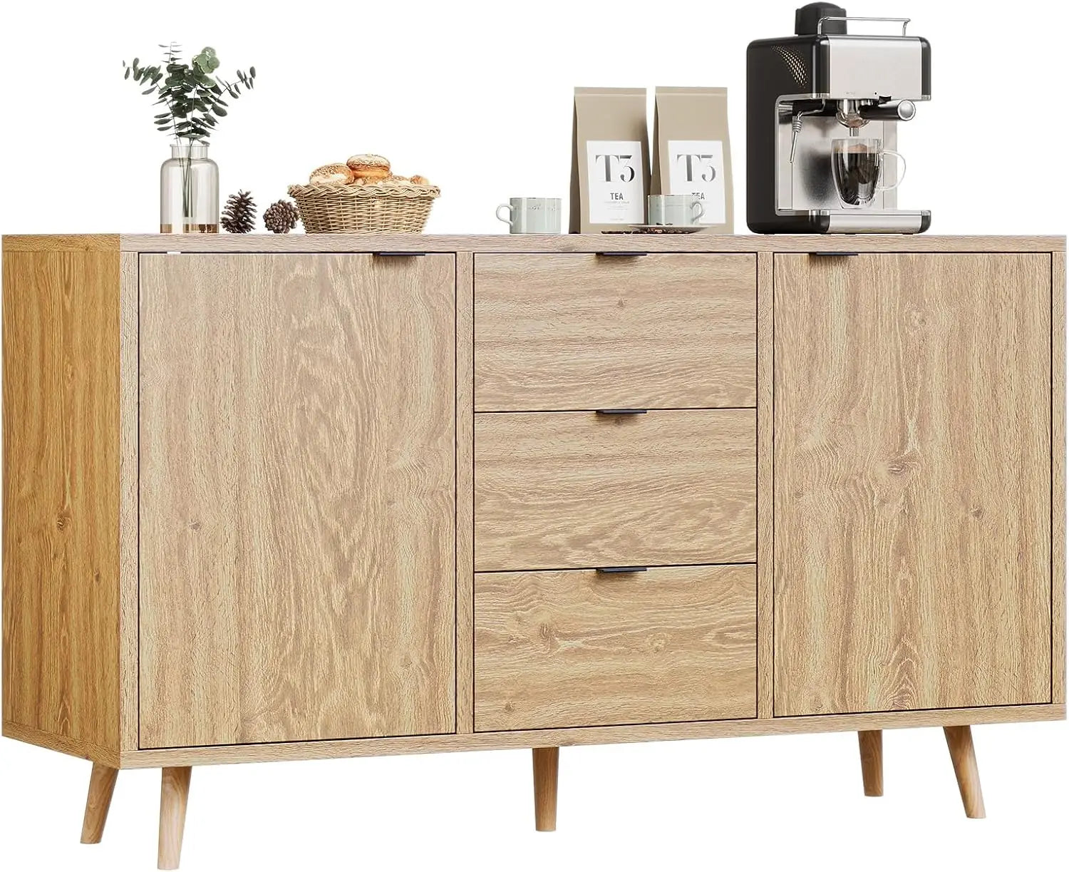 47" Storage Cabinet with 3 Drawers and 2 Doors - Loft&Timber