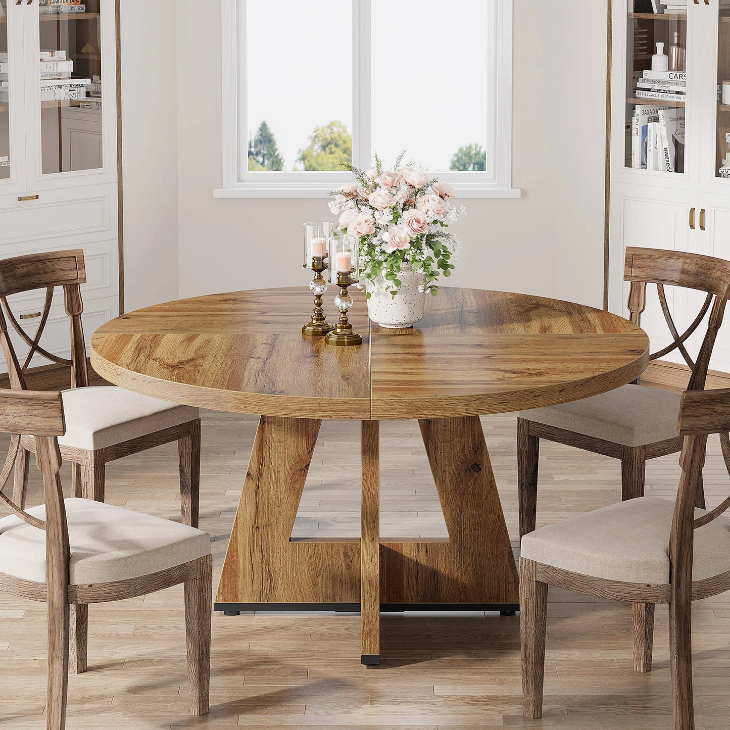 Tribesigns Round Dining Table for 4, 47" - Loft&Timber