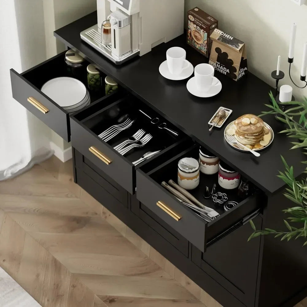 47" Buffet Cabinet; Black - Loft&Timber