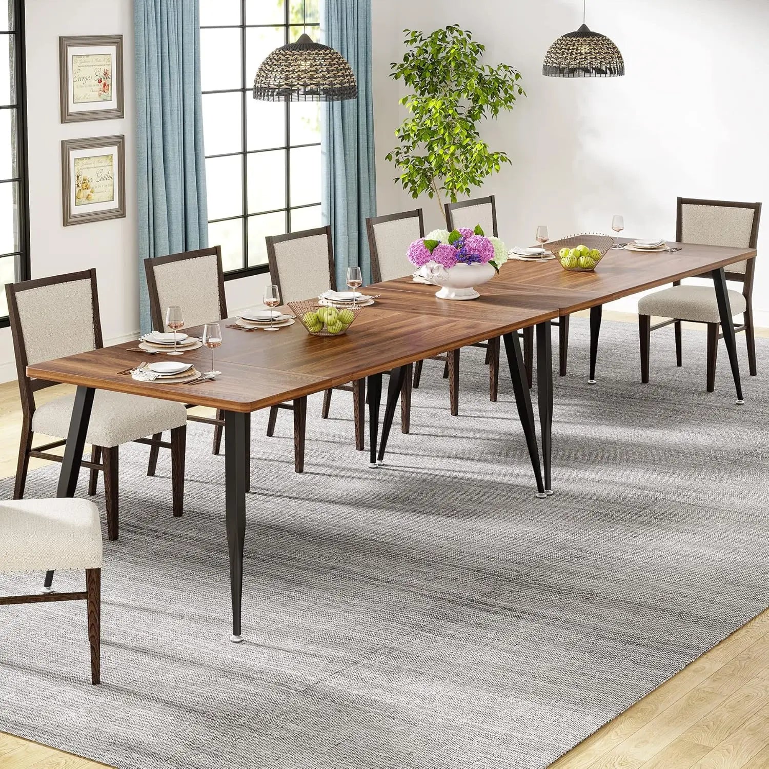 70.9" Large Dining Table for 6 to 8 - Loft&Timber