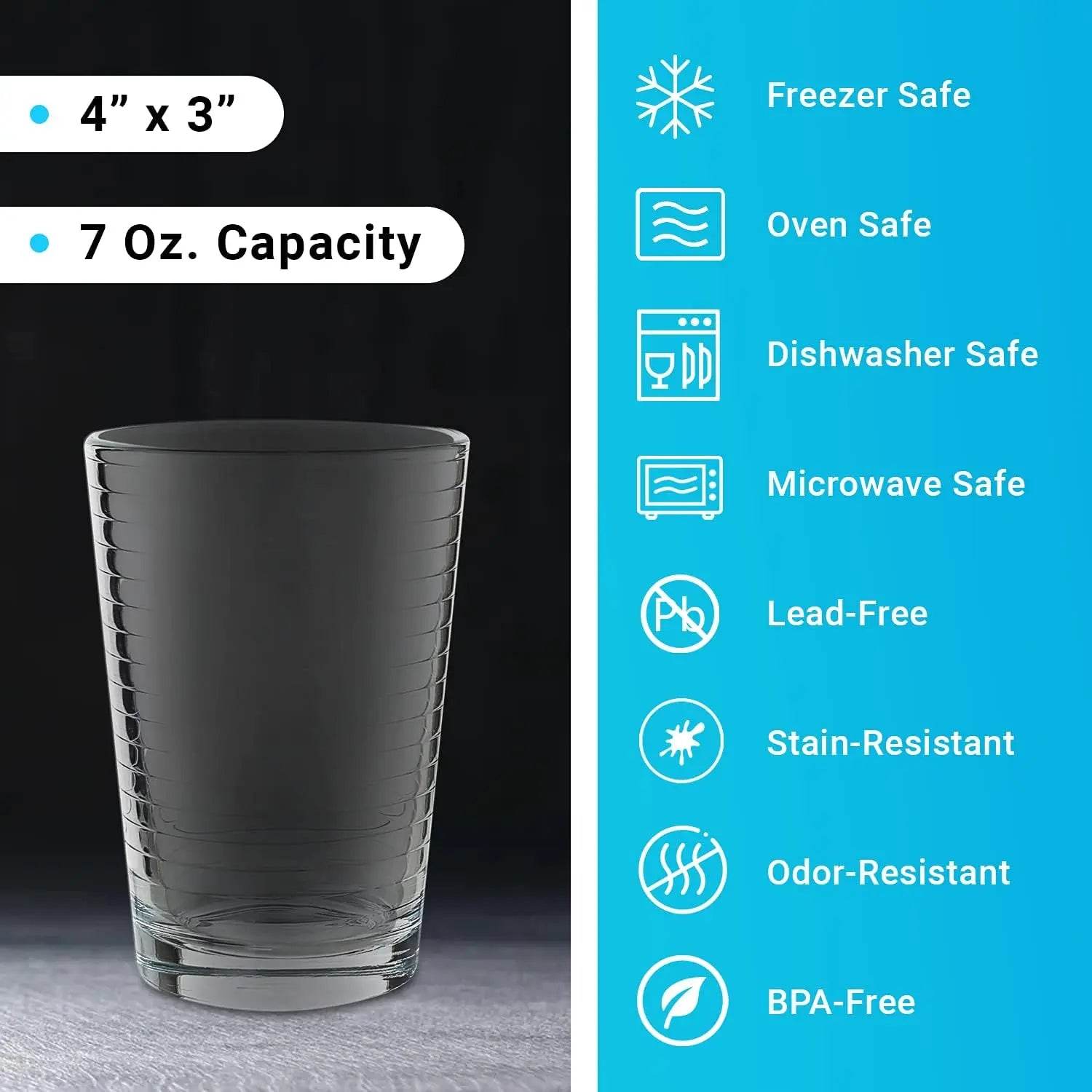 4-Pack 7oz Juice Glasses – Heavy Bottom - Loft&Timber