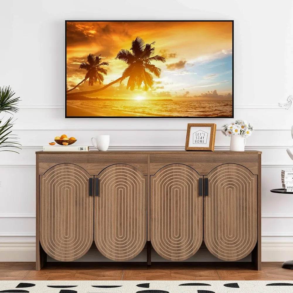 Fluted Sideboard Cabinet with Storage with Adjustable Shelves - Loft&Timber