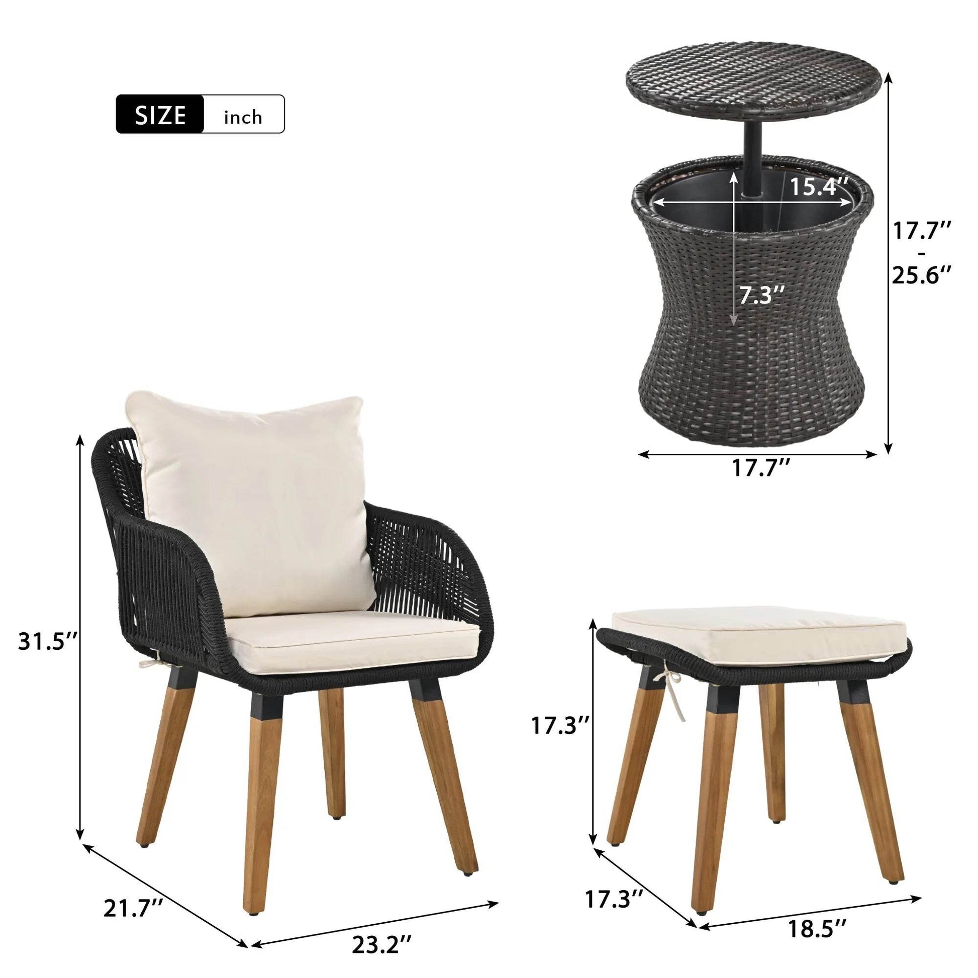 5 Pieces Outdoor Patio Furniture Set - Loft&Timber
