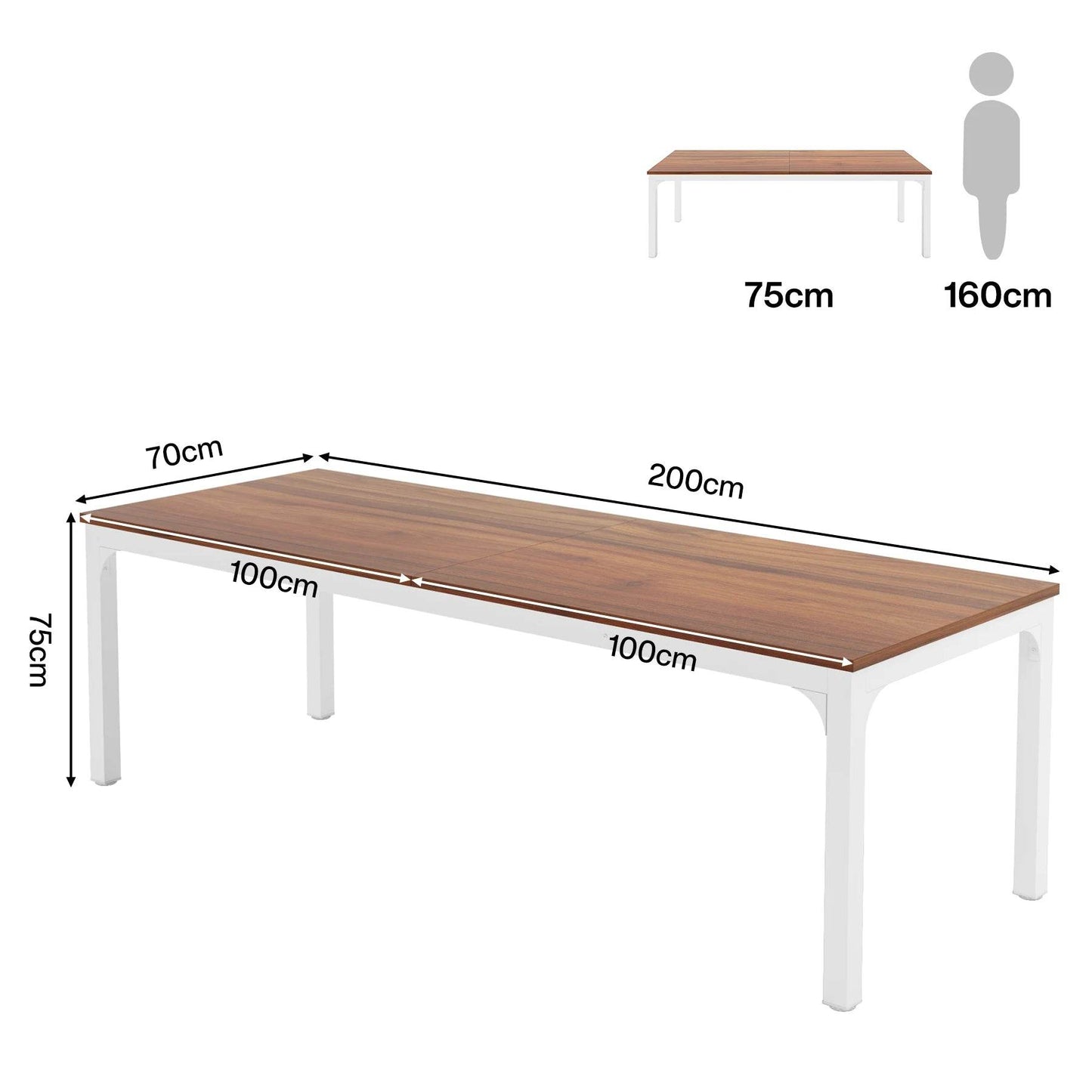 Tribesigns Dining Table for 6-8 People, 200cm - Loft&Timber