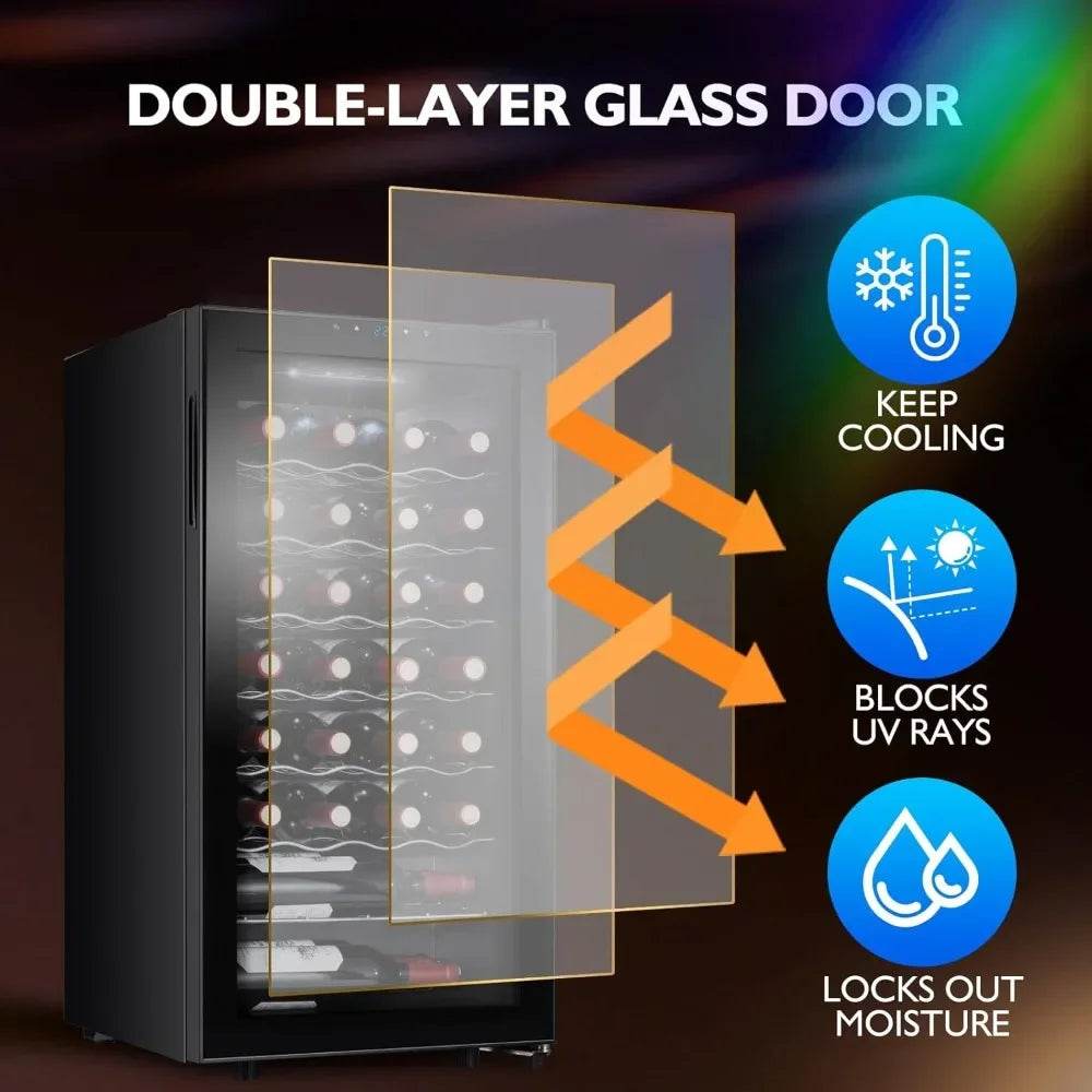 28 Bottle Compressor Wine Cooler Refrigerator