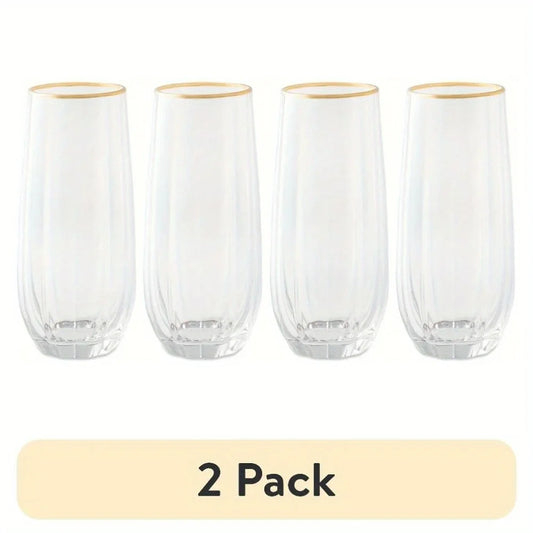4-Piece Scalloped Stemless Flute Sets