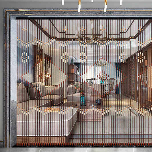 90x208cm 31 Line Retro Wooden Bead Curtain Door - Loft&Timber