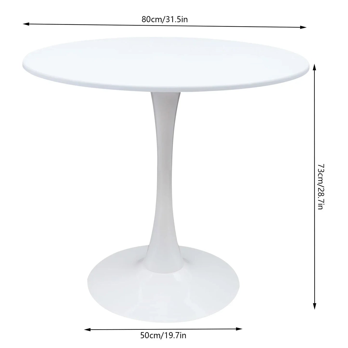 31.5" Round Tulip Pedestal Dining Table - Loft&Timber