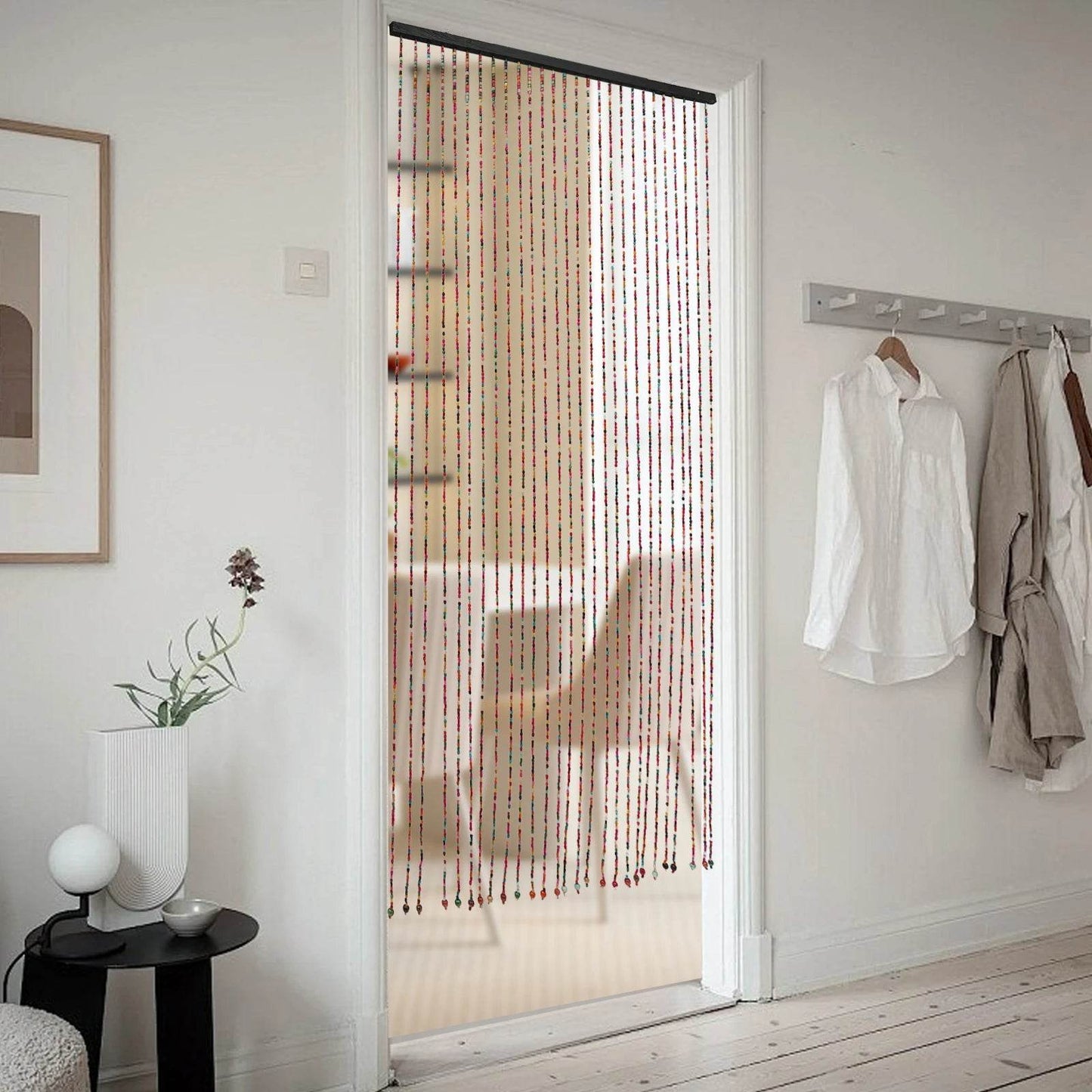 27 PCs Door Beaded Curtain, Bamboo Wooden Beaded - Loft&Timber