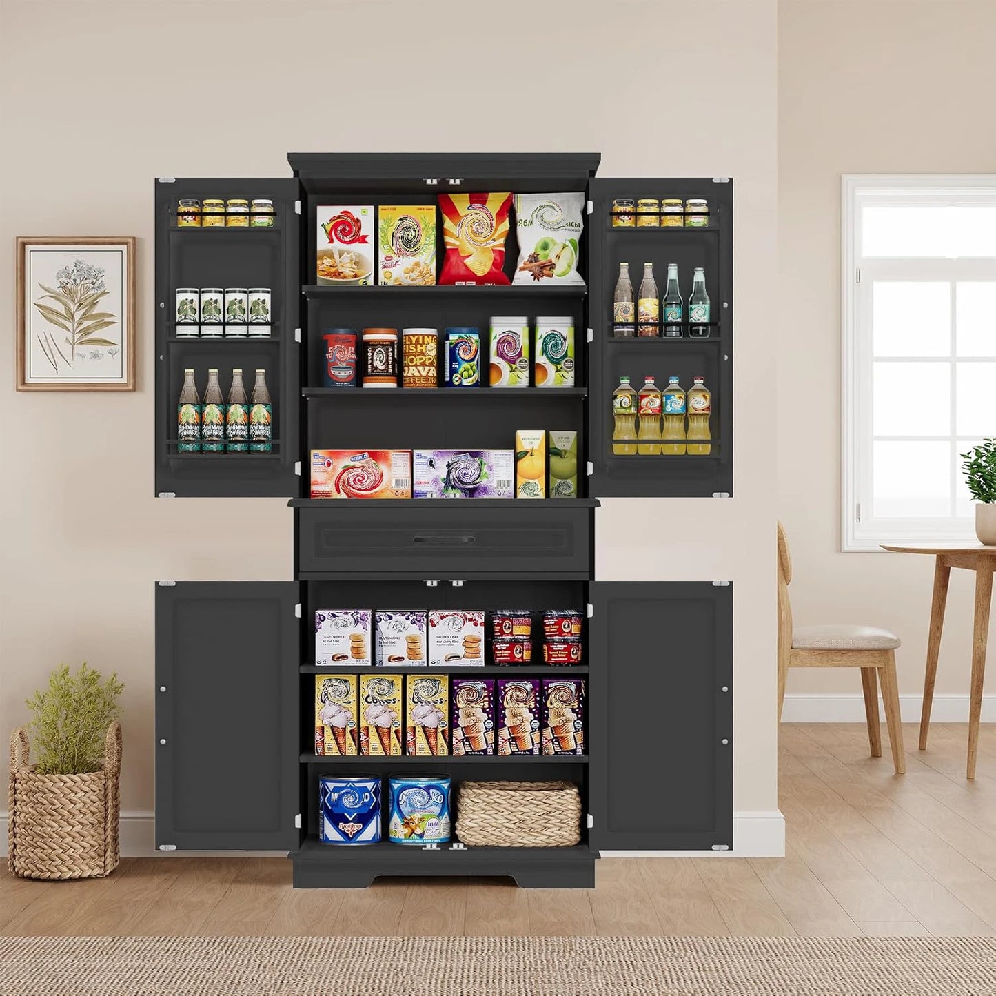 72" Large Pantry with Drawers - Loft&Timber