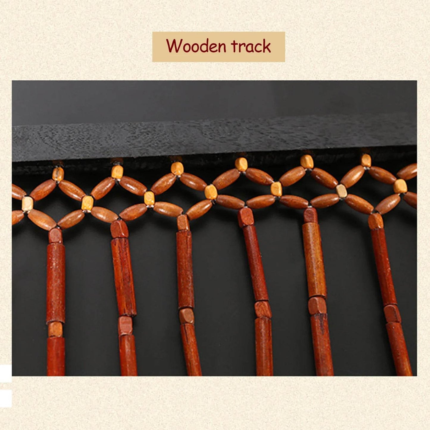 90x175cm 27 Lines Door Curtain Wooden Bead Curtain with Jagged Pattern - Loft&Timber