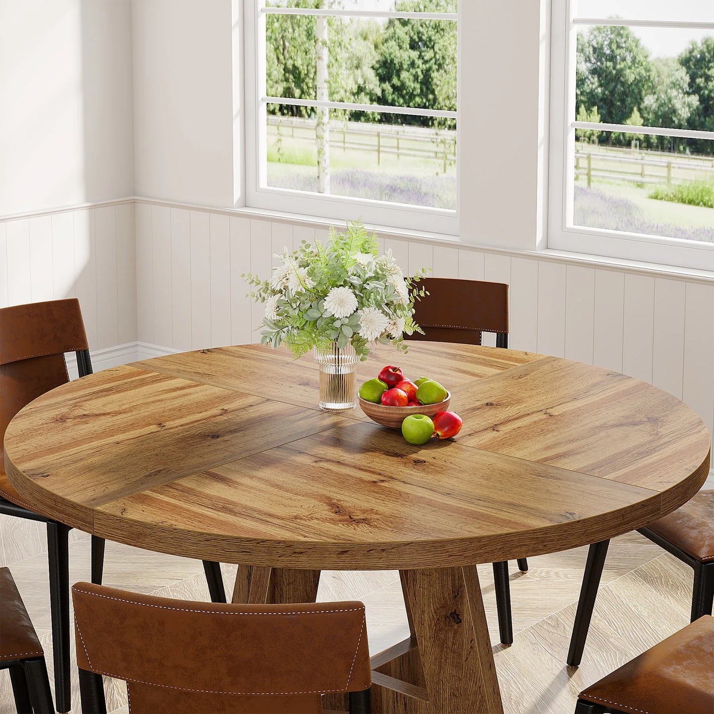 Tribesigns Round Dining Table for 4, 47" - Loft&Timber