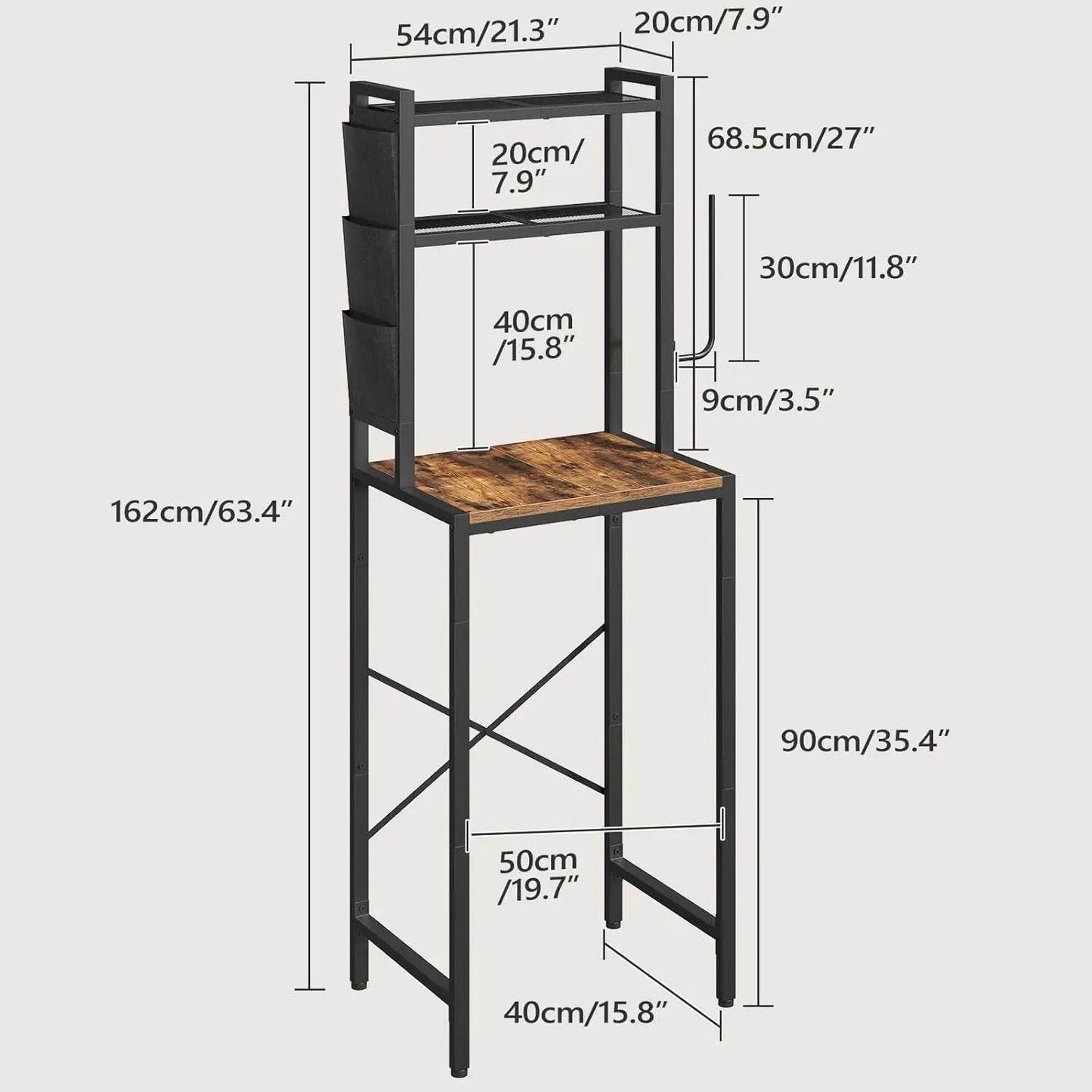 Bakers Rack with Mini Fridge Shelf, 3-Tier Microwave Stand, Coffee Bar Station with Paper Holder