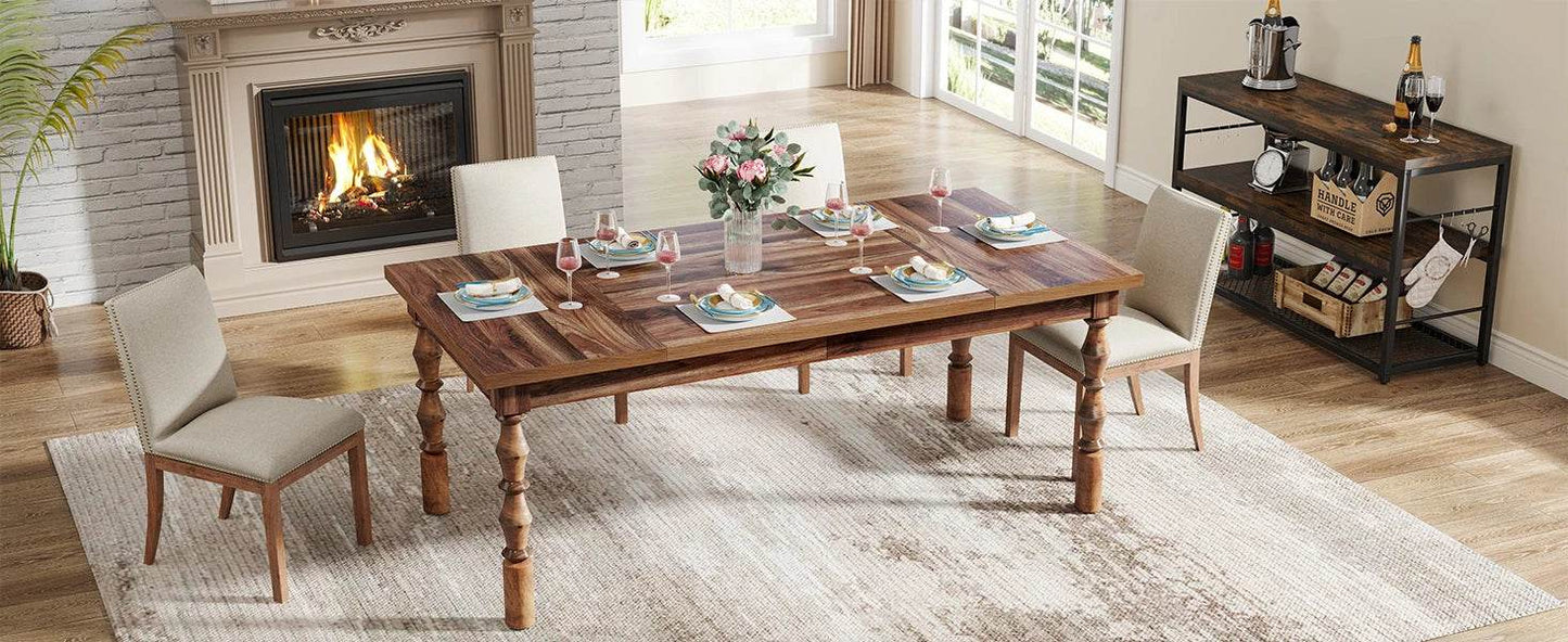 Tribesigns 62” Wood Patio Table for 4-6 People - Loft&Timber