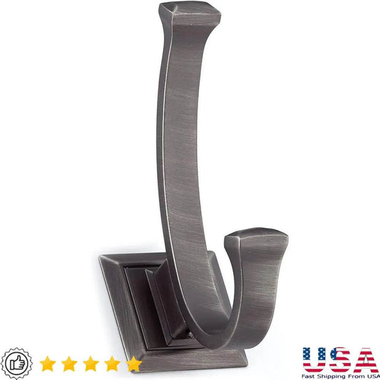 Transitional Metal Hook Antique Nickel Wall Mount Hardware 10kg Load Capacity Easy Installation Includes Mounting Accessories - Loft&Timber