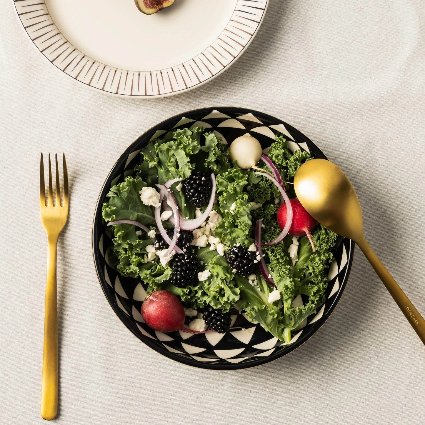 Premium Black White Ceramic Bowls 4-Pack - Loft&Timber