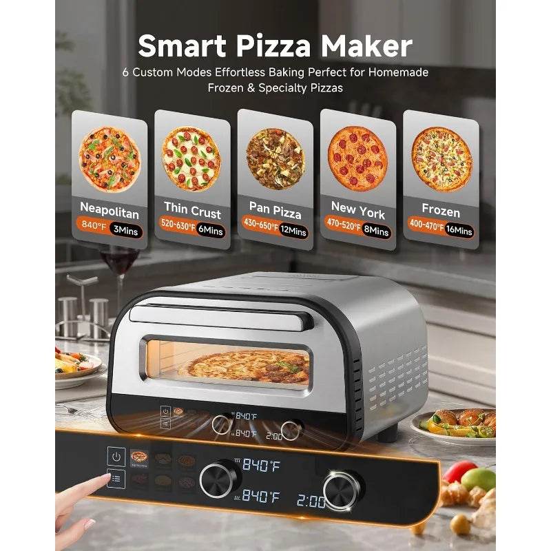 Upgraded Pizza Oven Heats up to 840°F Makes 12 Inch Pizzas in 90 Seconds - Loft&Timber