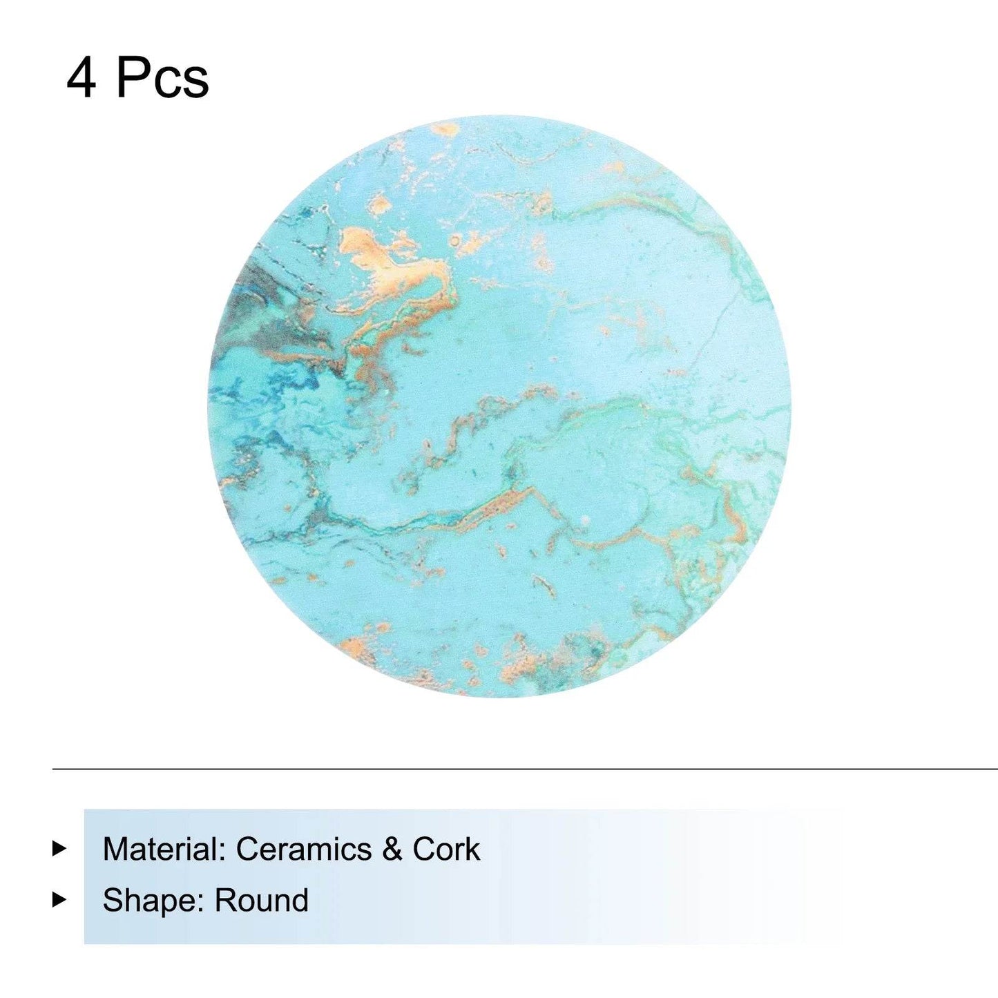 4Pcs Absorbent Coasters Green Marble - Loft&Timber