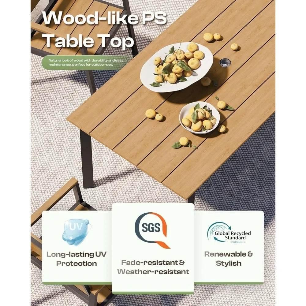 Outdoor Patio Dining Table Sets 7 Piece - Loft&Timber