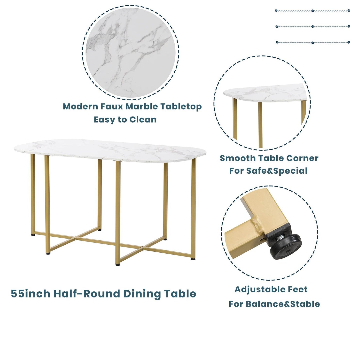 TOPMAX Modern 7-Piece Dining Table Set - Loft&Timber