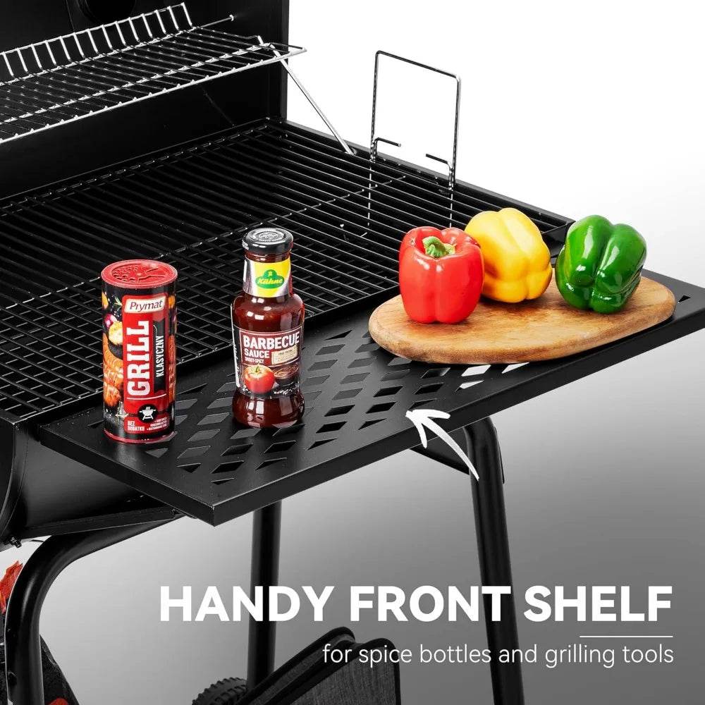 Royal Gourmet CC1830FC Charcoal Offset Smoker with Grill and Cover, Black - Loft&Timber