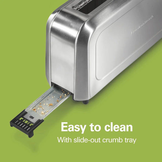 Stainless Steel Long-Slot Toaster 2-Slice Capacity with Bagel Button