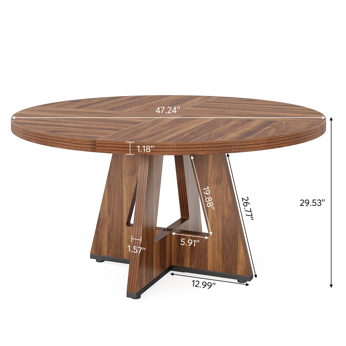 Tribesigns Round Dining Table for 4, 47" - Loft&Timber